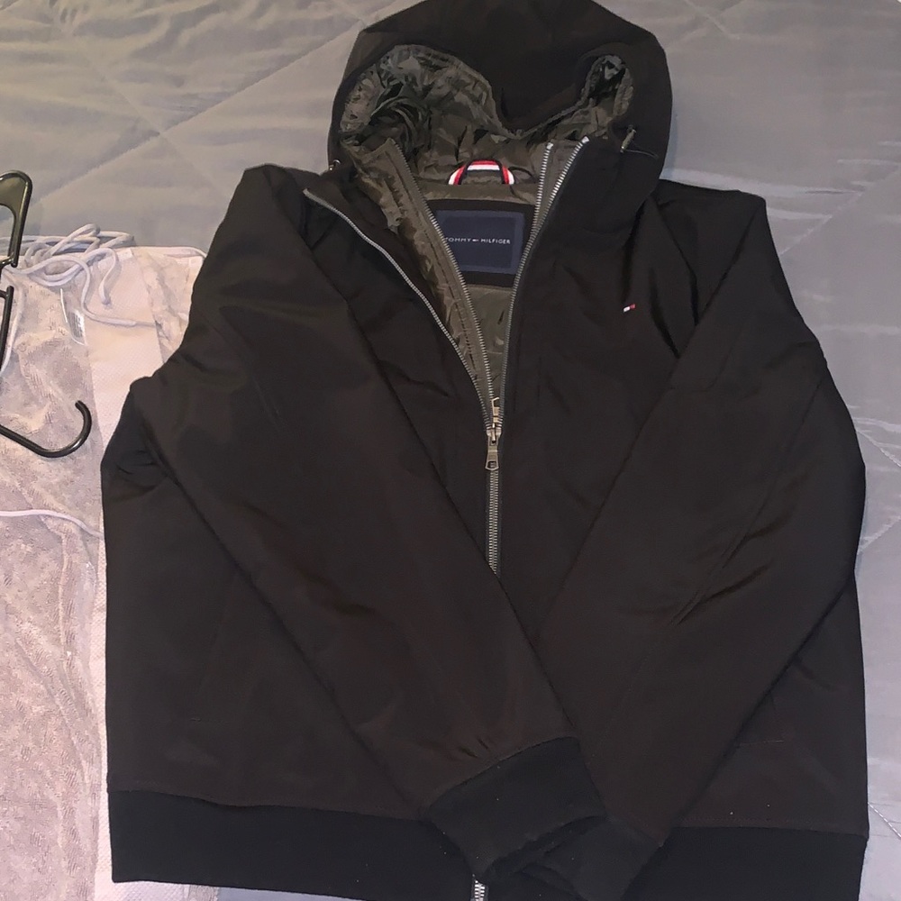 Tommy Hilfiger Black Hooded Windbreaker